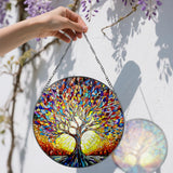 Stained Glass Window Hanging, 8 in Tree of Life Sun Catchers Indoor Window, Stained Glass Suncatcher, Gifts for Women, Her, Wife, Friend and Mom for Mother's Day, Christmas, Birthday