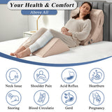 Axelrod 4PCS Orthopedic Bed Wedge Pillow Set, Post Surgery Foam for Back, Neck and Leg Pain Relief Comfortable & Adjustable Pillows- Anti Snoring, Heartburn, Acid Reflux & GERD Sleeping Light Brown