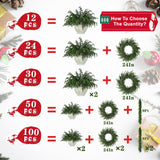 LZNPA 12 Pcs Realistic Christmas Pine Branches Natural Droopy Soft Bendable Artificial Pine Stems Picks Lifelike Greenery Stems for Vases Cedar Wreaths Garland Outdoor Indoor Christmas Decorations