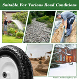 Parts Camp Wheelbarrow Tires,3.50-8" Flat-free Solid Tire and Wheel,Universal Fit 14.5" Wheelbarrow Tire For Garden Carts/Wheelbarrows/Trolley Dolly With 5/8" Axle Bore Hole,3" Centered Hub(2 Pack)