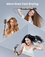Easywave Air Wrap Hair Styler: Flexible 5 in 1 Styling & Drying System, Professional Hot Air Brush Set for Fast Drying, Curling, Volumizing, Smoothing & Styling, Oval Brush, Concentrator