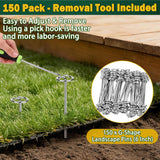 GESTONE 150 PCS Landscape Fabric Staples Stakes, 6 inch Weed Barrier Pins