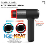 Sharper Image® Powerboost® Pro+ Hot & Cold Deep Tissue Massage Gun - 6 Speeds, 6 Attachments, 5-Hour Battery, Travel Case, Charging Base, Shoulder & Back Massager, Pain Relief Tool, FSA Eligible