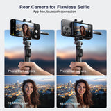 Vlog Selfie Monitor Screen, Magnetic Phone Vlog Selfie Monitor Screen 4K 30fps Bluetooth Remote, Back Camera Monitor for Vlog Live Stream TikTok, Compatible with iPhone & Android