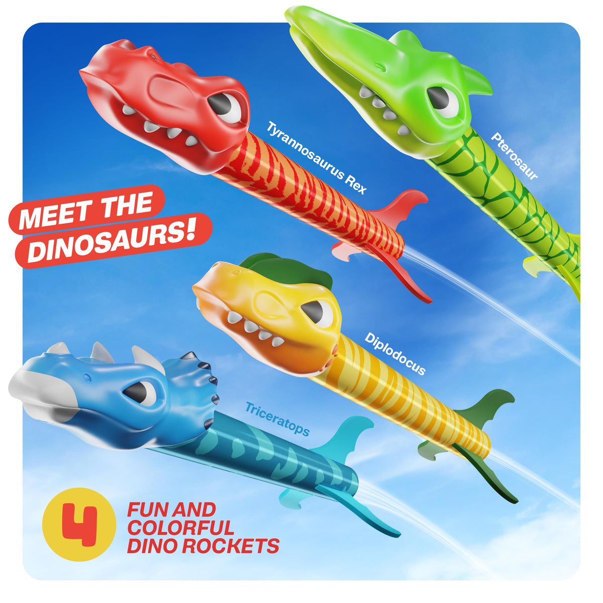 Dinosaur Toy Rocket Launcher for Kids - Birthday Toys for Kids 3-5 5-7 4-6
