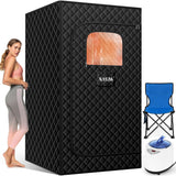 X-Vcak Upgraded Sauna Box for Relaxation, Detoxification, Portable Steam Sauna for Home with Steamer, 9 Levels, 2.6’ x 2.6’ x 5.9’