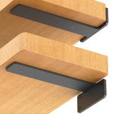 Starunder 6 Pack Floating Shelf Brackets, 6 Inch Heavy Duty Industrial Shelf Bracket, Black Metal L Brackets for Shelves Support DIY(1/5 Inch Thicked)