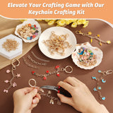 500Pcs Charms Lip Gloss Keychain Making Kit, DIY Craft Supplies with Charms, Key Chain Hooks, Jump Rings, Lobster Clasps, Chains & Tools, Jewelry Making Kit for Custom Keychains, Christmas Gifts