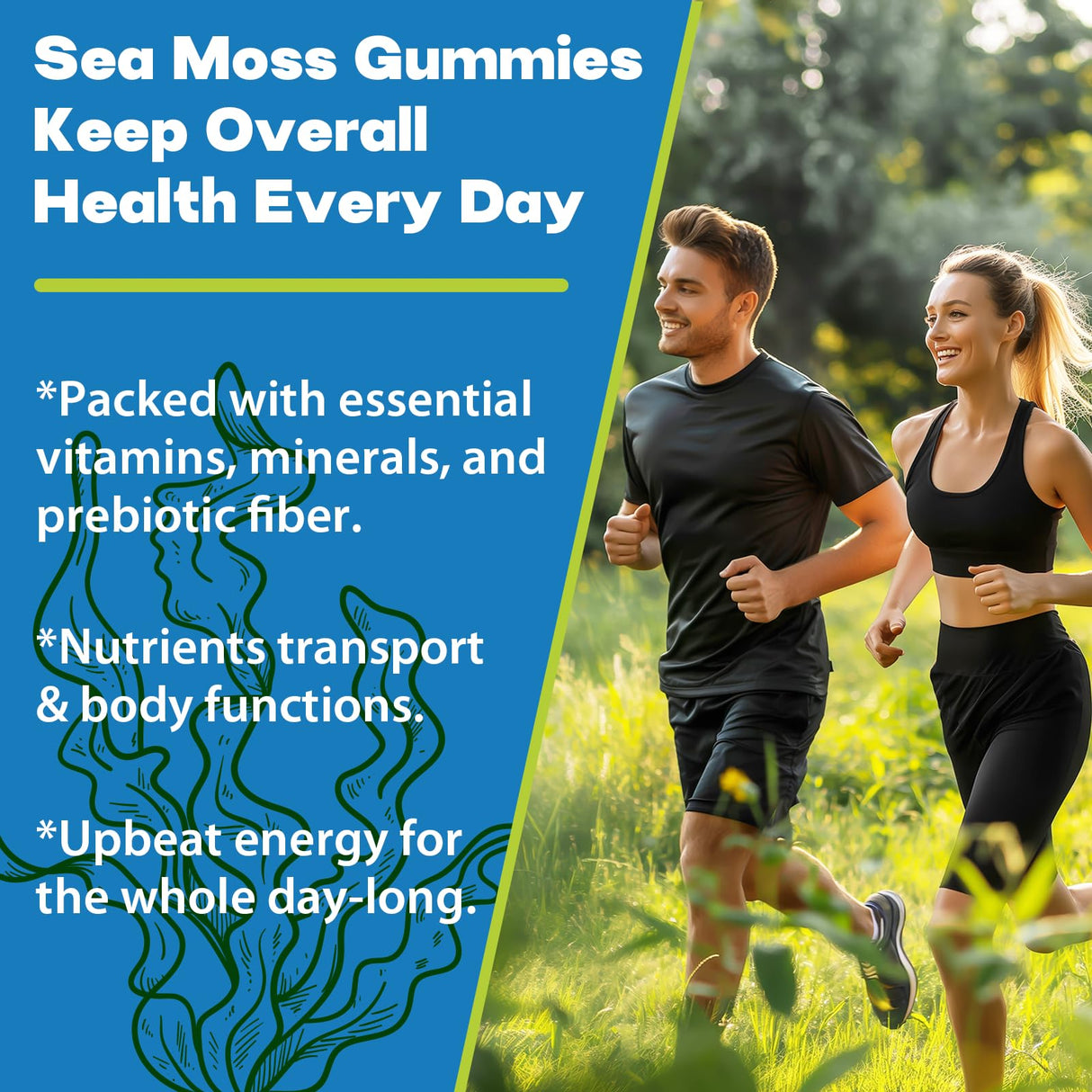 Sea Moss Gummies, 3100mg Irish True Sea Moss Seamoss Gummies for Women & Men with Bladderwrack, Burdock Root, Elderberry Vitamin C and Zinc for Detox Cleanse, Immune, Skin, Digestive, Organic, 120Ct
