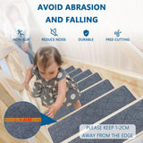 Stair Treads for Wooden Steps Indoor, 8" X 30" Non Slip Carpet Stair Treads with Reusable Adhesive for Kids Elders and Dogs, Surface Polyester TPR Backing Stair Rugs, 4 Pack Stair Rugs Dark Grey