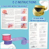 EZ Bow Maker with Rose and Flower Maker Attachment - Easy Bow and Flower Maker Tool Kit for Ribbon, Crafts, Wreaths, Gift Bows, Hair Bows, Flowers, Roses, Christmas Decor Bowmaking, Weddings