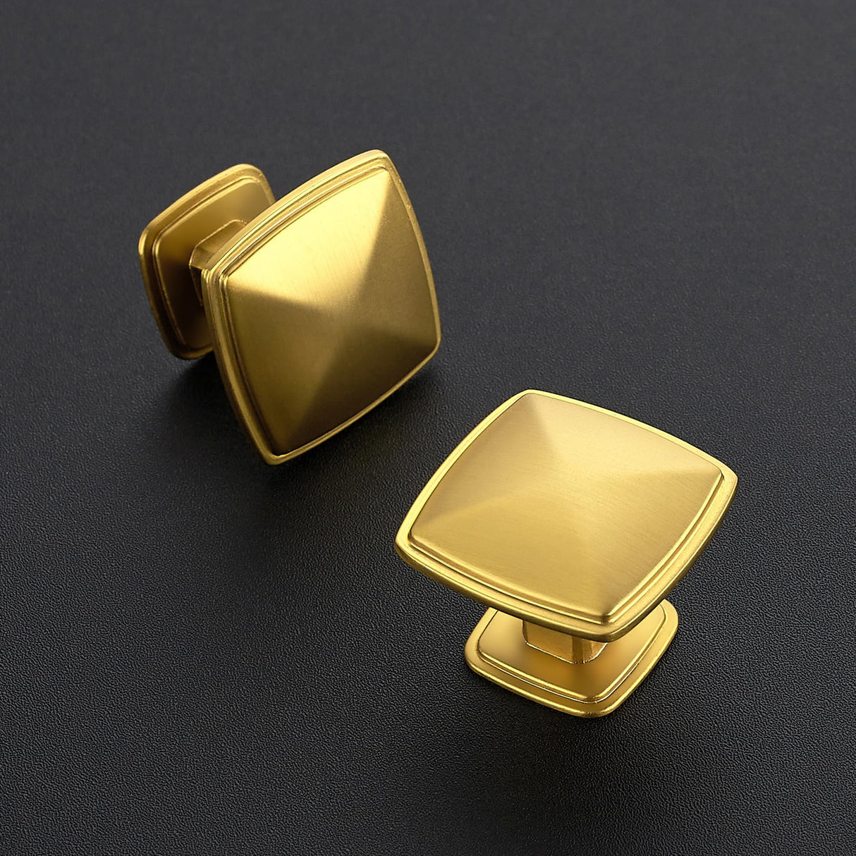 Ravinte 20 Pack Square Single Hole Gold Kitchen Cabinet Knobs Dresser Drawer Cabinet Pulls Drawer Knobs Cabinet Hardware Contemporary Antique Rustic Knobs with Screwdriver