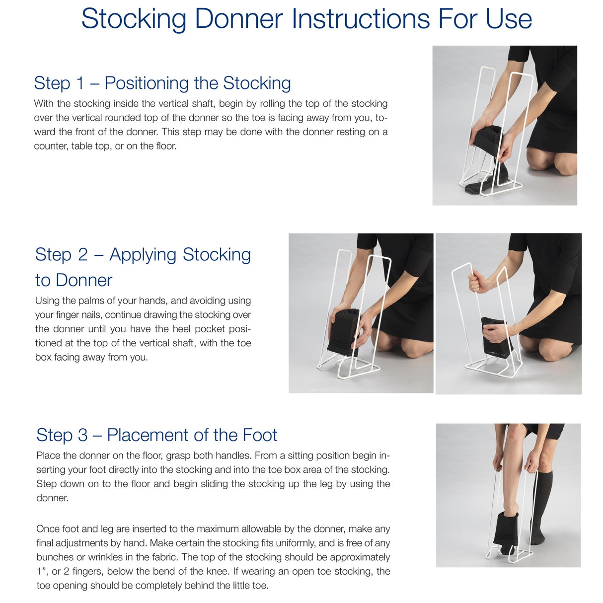 Truform Stockings Donner, Helper for Applying Compression Socks, Regular Size Foot Zone for S-XL Garments