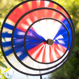 In the Breeze 14-Inch Triple Patriotic Wheel Spinner, Outdoor Ground Décor, 2847