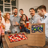 PFAMKEER 24 pcs Cookie Boxes,14x10x2.5 Inch Large Bakery Boxes with Window for Pies Chocolate Strawberries Muffins Donuts Pastry Dessert Christmas(Brown) (Brown, 14 * 10 * 2.5inch/24pcs)