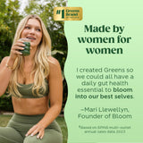 Bloom Nutrition Superfood Greens Powder, Digestive Enzymes with Probiotics and Prebiotics, Gut Health, Bloating Relief for Women, Chlorella, Green Juice Mix with Beet Root Powder, 25 SVG, Apple Cider