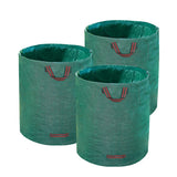 Hugeleaf 3 Packs 72 Gallon Reusable Yard Waste Bags, Collapsible Leaf Bags with Reinforced Handles, Extra Large Heavy Duty Garden Waste Bags for Leaves Garden Clean Up