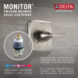 Delta Foundations 13 Series Single-Function Valve Trim Kit, Chrome Handle Set for Shower Faucet System, Chrome BT13010 (Valve Not Included)