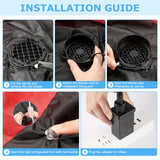 Envanptaz 4-Pack Inflatable Fan Blower Replacement, 12V 1.2A Air Blower for Inflatables with 3 LED Light Strings for Thanksgiving Christmas Halloween Yard Party Holiday Inflatable Decorations