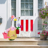 Ueyben Gardener Porch Goose Outfit Pink, Spring Goose Outfit Lawn Gooses Clothes Geese Costume for 23" Cement Plastic Geese Statue for Garden Yard Decoration