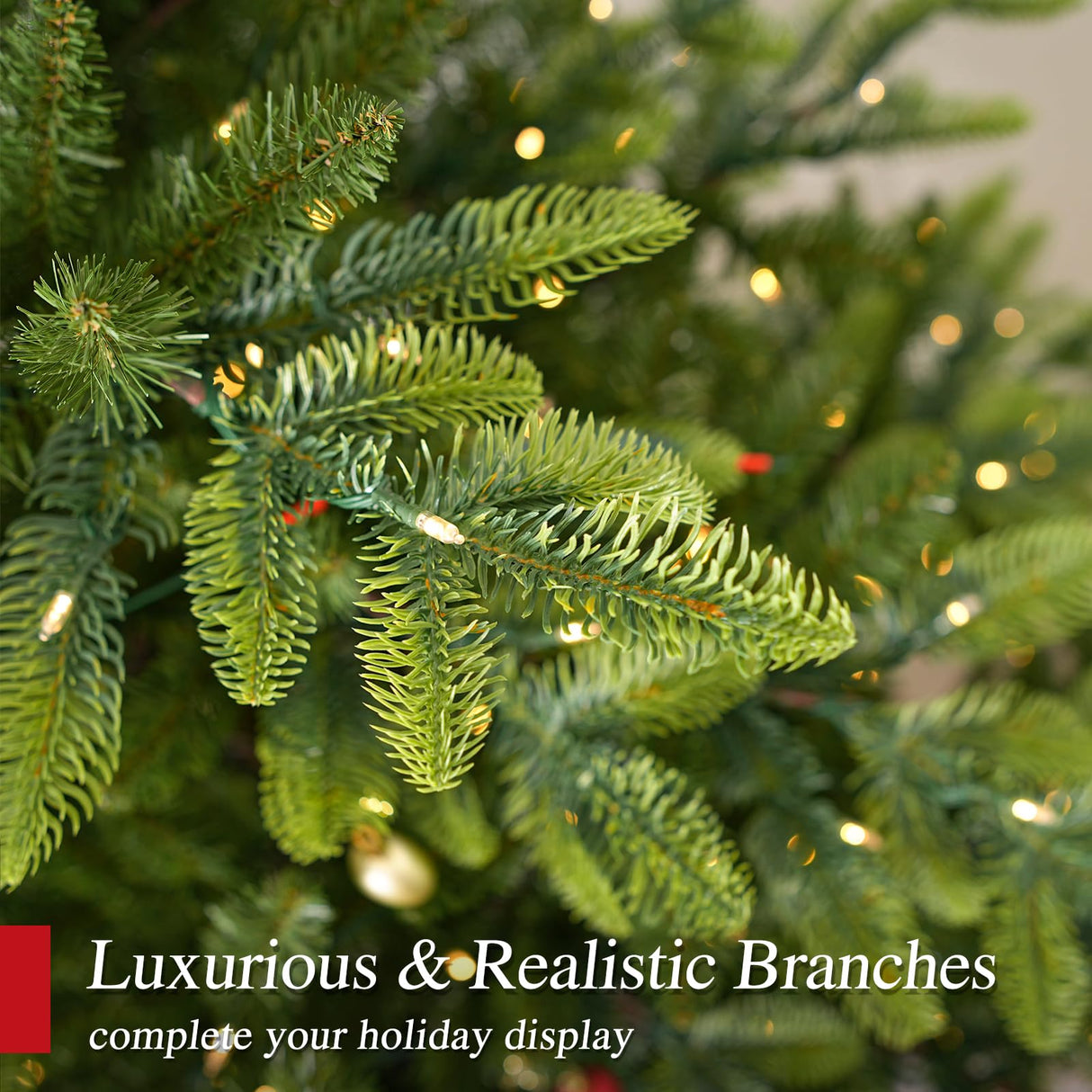 Hykolity 7.5 ft Prelit Artificial Christmas Tree, 2933 PE&PVC Branch Tips, 450 Warm White LED Lights, Metal Stand and Hinged Branches