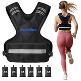 ExtreSpo Adjustable Weighted Vest for Women and Men, 20-32lb Weight Vest with 6 Ironsand Weights, Body Weight Vest Exercise Set with Reflective Strip for Strength Training and Workout