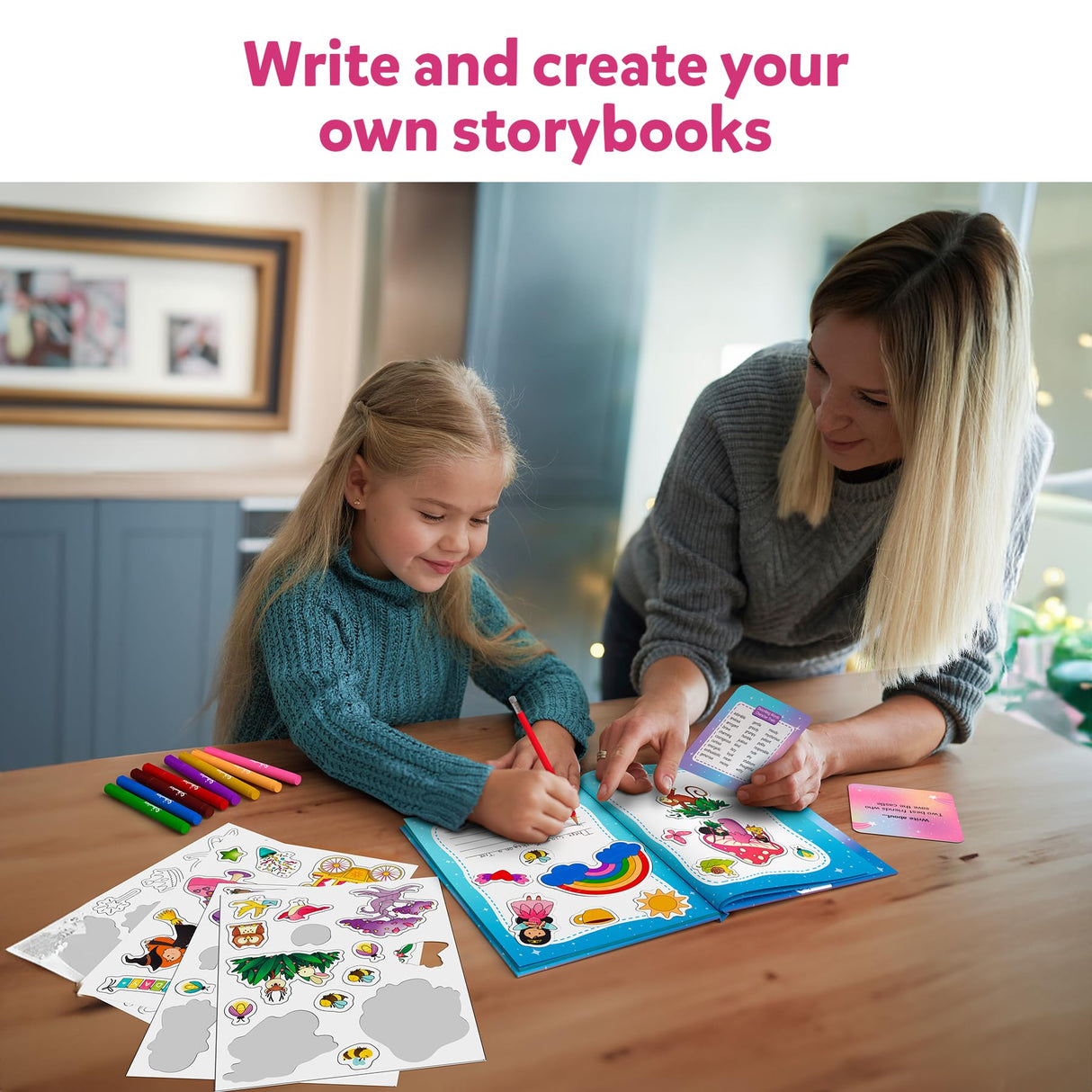 Skillmatics Storybook Art Kit - Create Fairytale Stories, DIY Craft & Writing Kit with 300+ Stickers, Scrapbooking & Journal Activity, Christmas Gifts for Kids Ages 5, 6, 7, 8, 9, 10