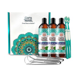 GuruNanda CocoMint Oil Pulling Mouthwash for Complete Oral Hygiene, 7 Essential Oils & Vitamins for Happy Teeth & Gums & Fresh Breath, Alcohol-Free, 3X8 oz