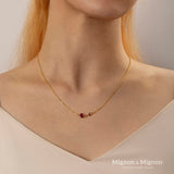 Family Birthstone Necklace for Women, Mom Birthstone Necklace 1 to 6 Stones