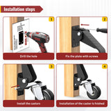 HOLKIE Retractable Casters Heavy Duty Casters with Lifting and Lowering Function Maximum Load of 700 lbs (4 casters) for Workbenches or Other Equipment