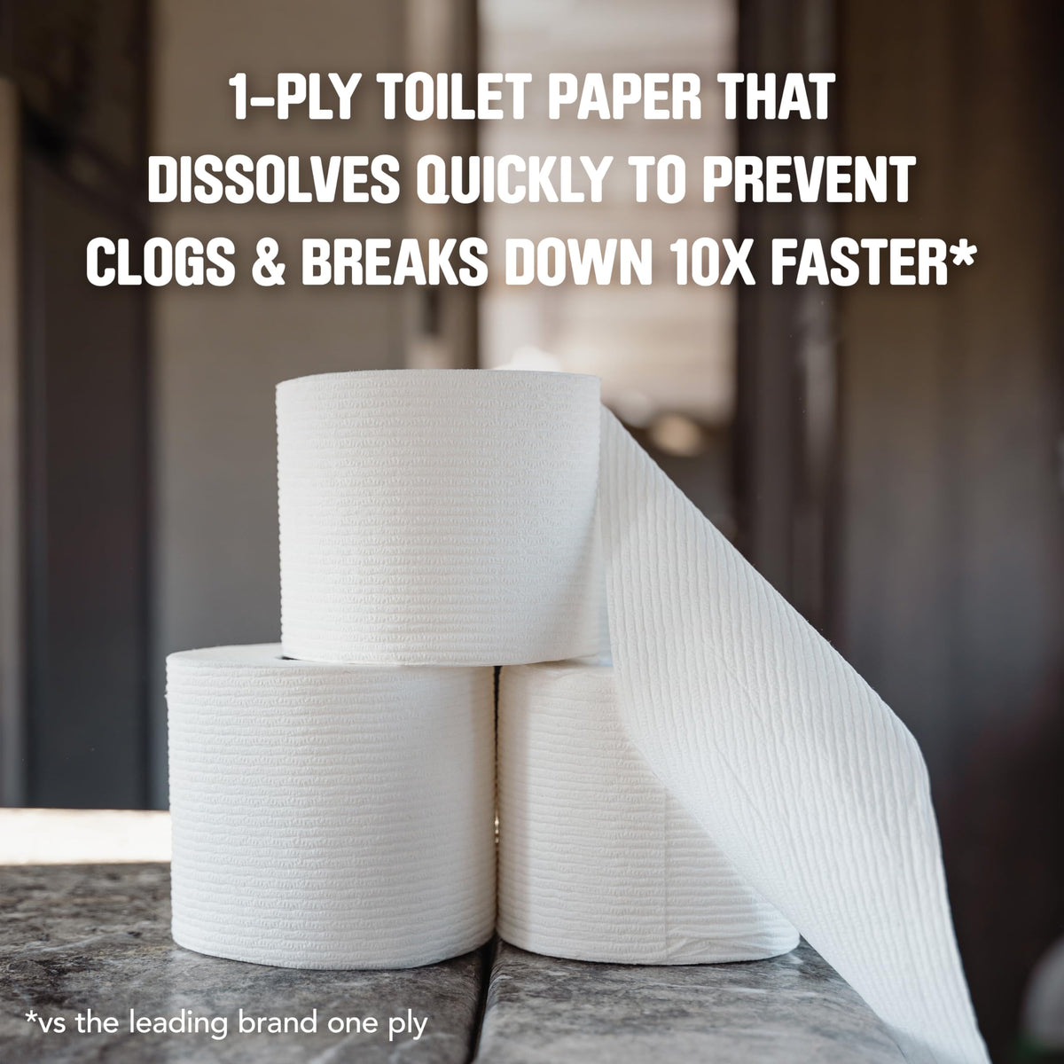 Scott Rapid-Dissolving Toilet Paper, 48 Double Rolls, Septic-Safe, Toilet Paper, 1 Ply, White