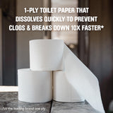 Scott Rapid-Dissolving Toilet Paper, 48 Double Rolls, Septic-Safe, Toilet Paper, 1 Ply, White