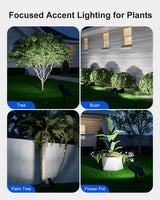 4 Pack Solar Spotlights Outdoor Waterproof for Tree, Statue, Flower, Pot, Bush, Wall, Bright LED Outside Landscape Flood Lights for Security Uplighting Yard, Garden, Driveway, Walkway, House, Fence