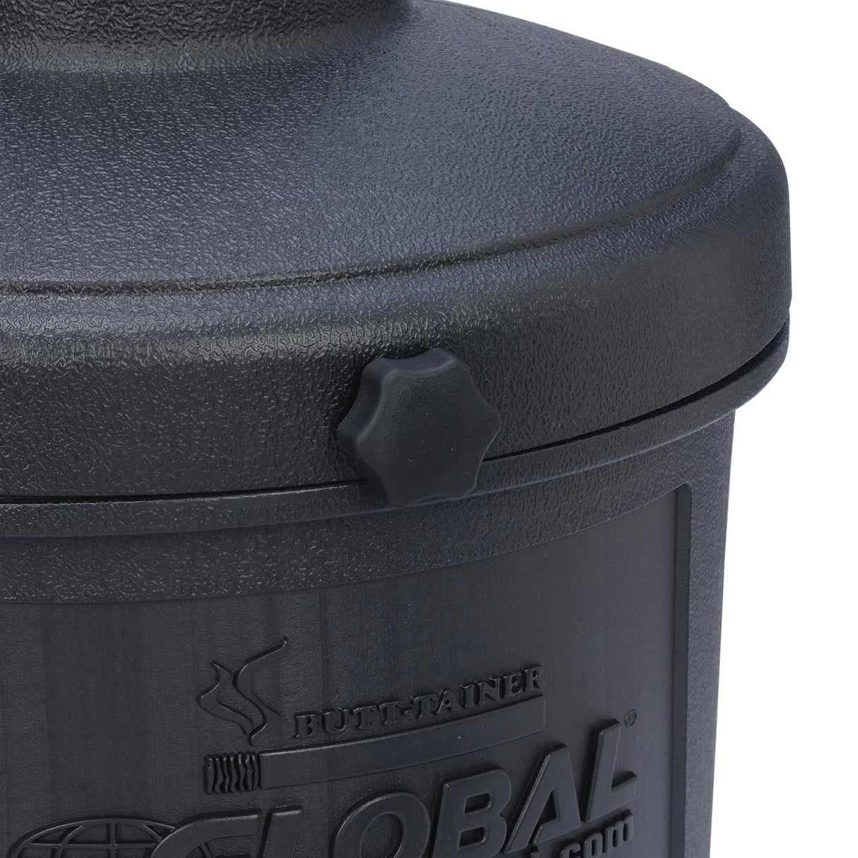 Global Industrial Large Capacity Free Standing Outdoor Ashtray with Round Base, 15" Diameter x 39"H, 5 Gallon Capacity Cigarette Receptacle, Plastic, Black