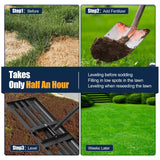Lawn Leveling Rake 30"x10" for Lawn Care - 72" Extendable Stainless Steel Handle with Ergonomic Grip | Professional Grass Leveling Tool for Golf Courses, Soccer Fields, Backyard Turf Maintenance