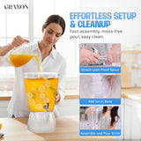 Drink Dispenser for Parties (2.5 Gallon) Large Plastic Water Dispenser for Counter Tops, No Mess, Easy to Assemble & Wash, Up to 40 Drinks, For Drinks, Juice, Punch & Water (1 Pack)