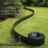 40FT x 8IN Flexible Corrugated Metal Garden Edging Roll, Rust Resistant Galvanized Steel Landscape Border, Flexible Lawn Edging for Flower Beds, Pathways & Outdoor Landscaping
