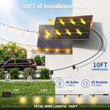 Sikitul 100FT Solar String Lights Outdoor Waterproof, 35+1 LED Solar Powered Lights with Remote Control, 3 Light Modes & Dimmable, USB-C Charging for Patio, Backyard, Garden, Camping
