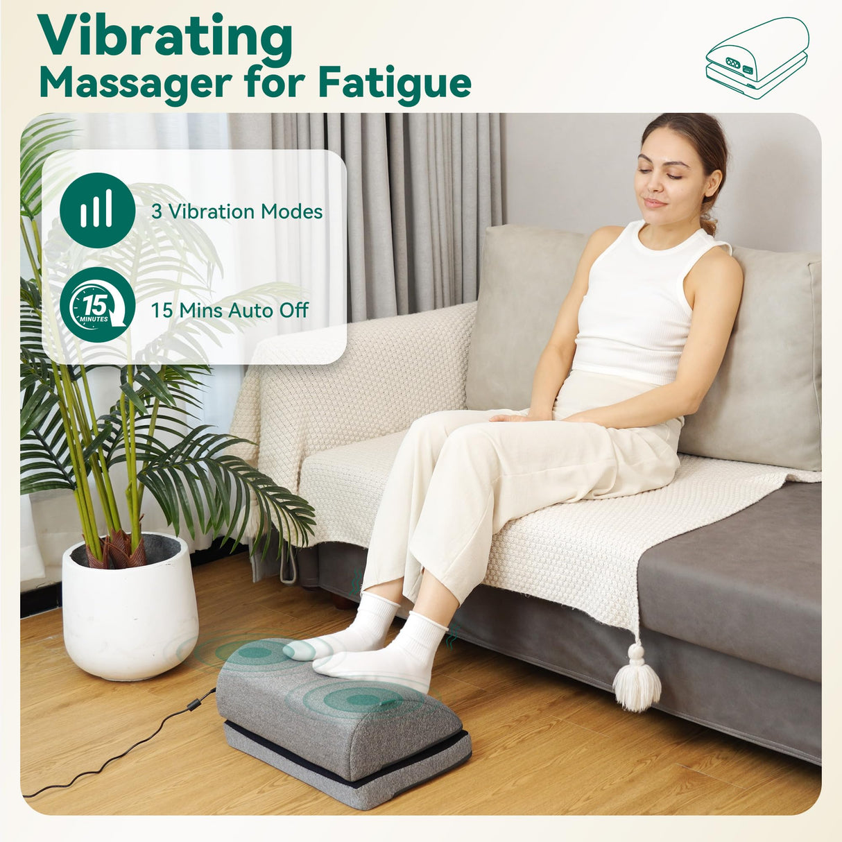 Snailax Heated Foot Rest Under Desk at Work, Desk Foot Stool with Heat & Vibration Massage, Adjustable Height, 2 Heat Levels Foot Warmer Feet Heater for Office Chair, Gaming Home Use