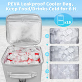 XYFuuee 2-in-1 Cooler Organizer Insert for X Large Bogg Bag Accessories, PEVA Portable Leak-Proof Ice Chest, Lightweight Mesh Divider Inserts Pouch with 4Fastener for XL Bog Beach Rubber Tote, Gray