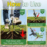 Weed Puller Tool - Adjustable Upright Weeder, 4 Claw Long-Handled Weeding Tool, No Need to Bend or Kneel to Weed Easily, Weeding Tool for Garden, Lawn, Farm and Courtyard