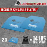 WOLF TACTICAL Weight Vest Plates - 5.75/8.75/14.5/19.75LB Pairs - WODs, Strength Training, Running, Heavy Workouts