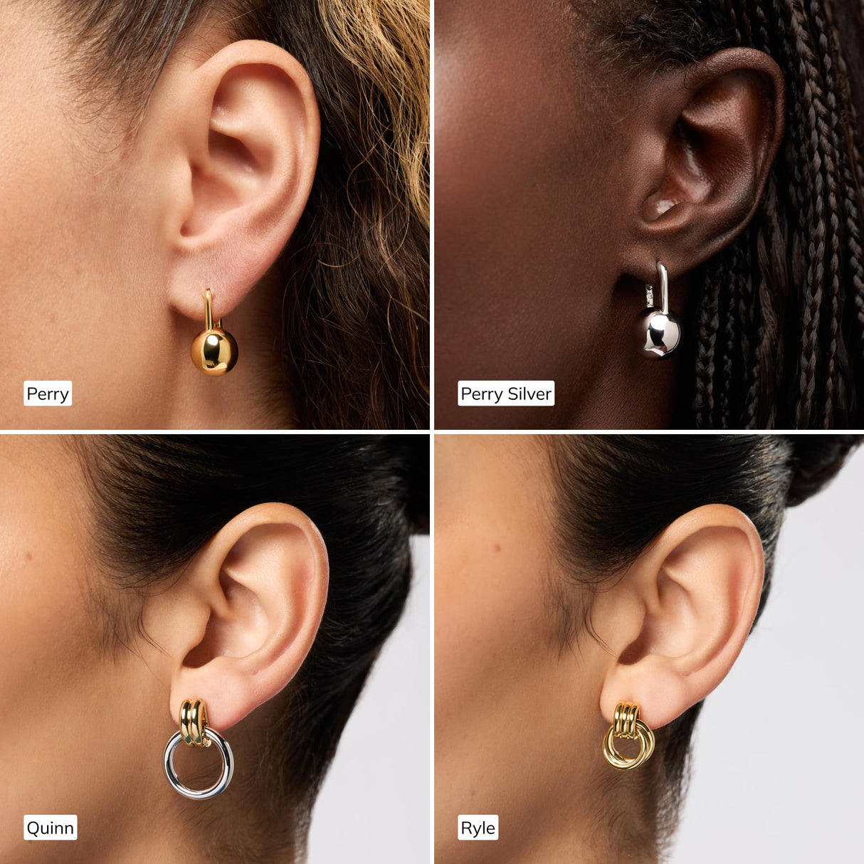 Ana Luisa Chunky Ball Earrings - 14K Gold Plated & Silver Rhodium Plated