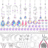 Lyukii 300 Pcs DIY Suncatchers Making Kits Craft for Adults Crystal Suncatchers for Window Hanging Sun Catcher with Chain Rainbow Maker Crystal Prisms Decor for Home Garden Party Wedding Ornament