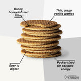 Honey Stinger Organic Vanilla Waffle, Energy Stroopwafel for Exercise, Endurance and Performance, Sports Nutrition for Home & Gym, Pre and Post Workout, Box of 16 Waffles, 16.96 Ounce