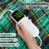 Green Heated Blanket Electric Throw 50X60, Heating Blanket for Couch, Plaid Sherpa Winter Blankets Warmer, 10 Levels & 8-Hour Auto Off, Fast Heated House Warming Gifts New Home Christmas Decor for Mom