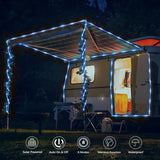 Solar Rope Lights, 2 Packs Total 132ft 400LED Solar String Lights, 8 Modes Waterproof Solar Powered Outdoor Light, Flexible Clear Tube Light for Garden Backyard Patio Deck Porch Tree Xmas Decor - Blue