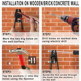 KOFANI Heavy Duty Steel Hooks, 16 Pack with Anti-Slip Coating - Utility Wall Mount Garage Storage for Hanging Bike, Ladder and Garden Tools