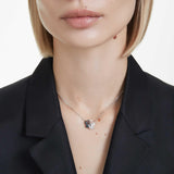Swarovski Swan Pendant, Swan, Black, Rhodium Finish