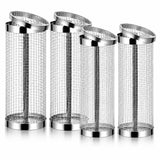 4PCS Inground Worm Composting Bin Turn Food Waste into Nutrient-Rich Soil Increase Soil Fertility Stainless Steel Composting Bin with Holes and Lid for Outdoor Garden Vegetable Patch Backyard